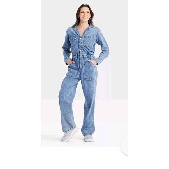 Universal Thread Denim Utility Jumpsuit/Size 4 – Light Wash /NWT - Picture 1 of 4